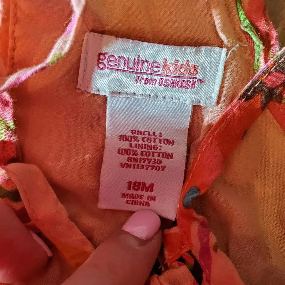 Genuine Kids from OshKosh B'gosh Pink Floral Paisley Sundress Size 18m NWOT